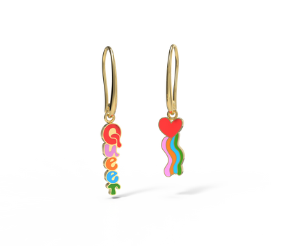 Queer Heart Hoop Earrings