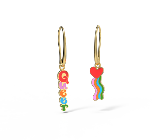 Queer Heart Hoop Earrings