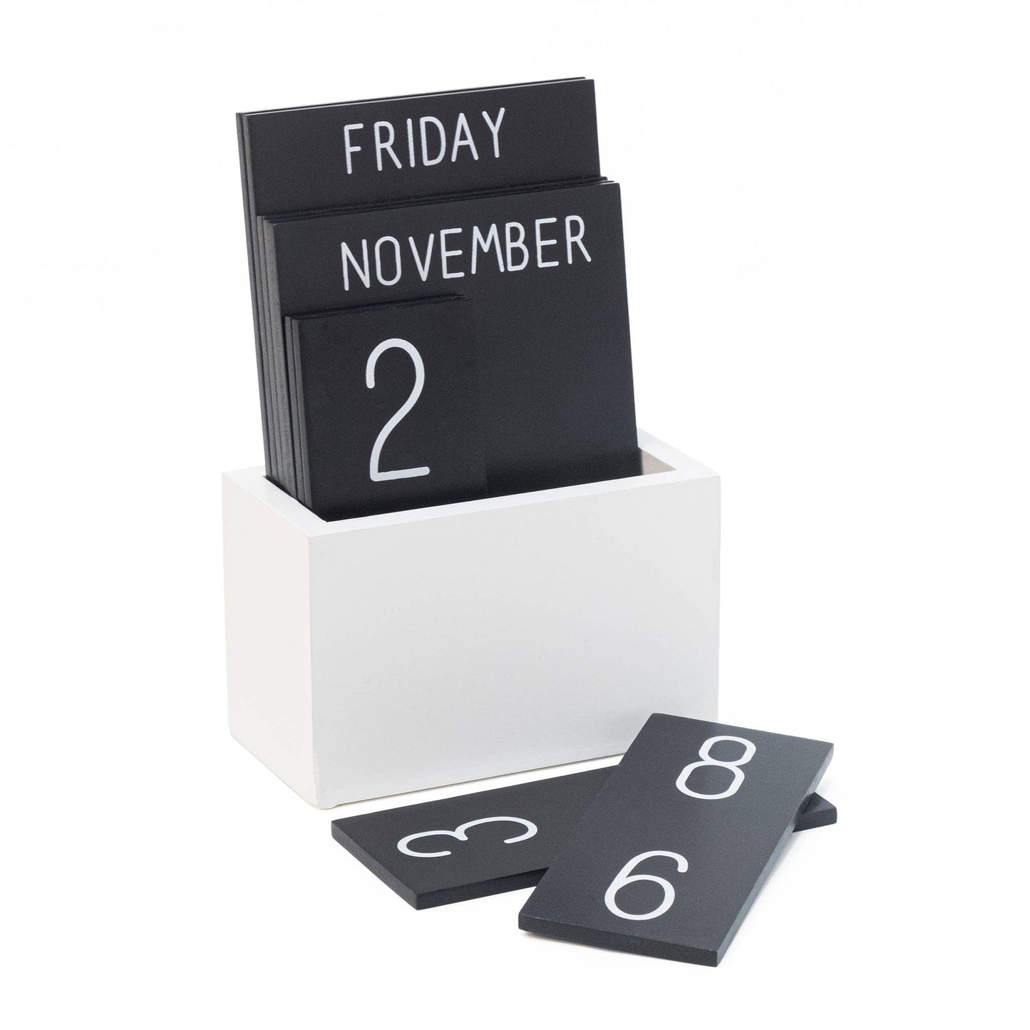 BLACK WOODEN PERPETUAL CALENDAR HF