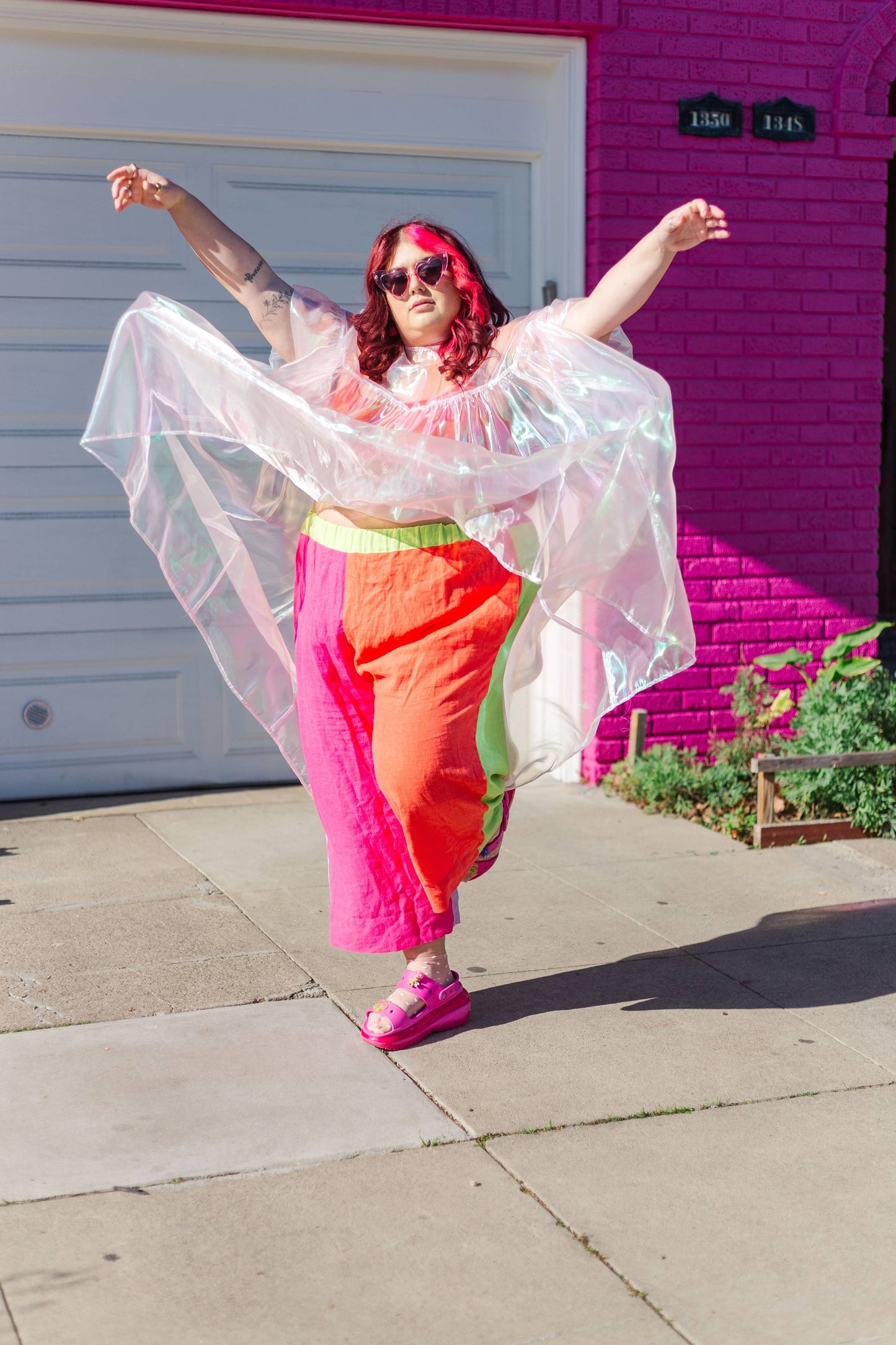 Size Inclusive Plus Size Ruffle Maxi Dress Sheer Pink