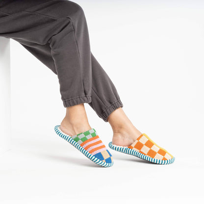 Pattern Patch Slide Slippers