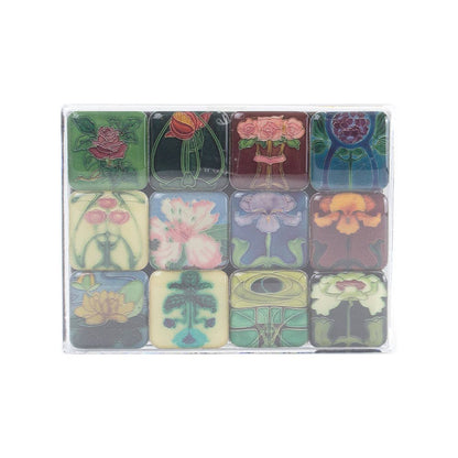 Fridge Magnet Set - Art Nouveau Tiles - 12 pcs
