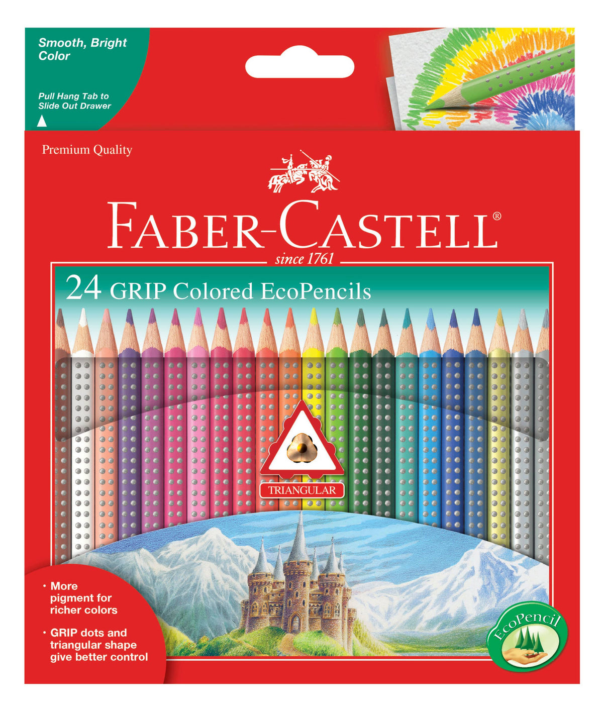 24 Grip EcoPencils - Color Pencils with Raised Grip