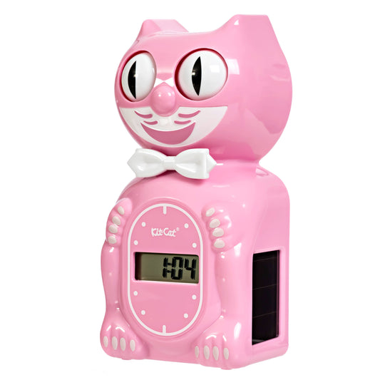 Solar Kit-Cat Digital Alarm Klock – Pink Satin