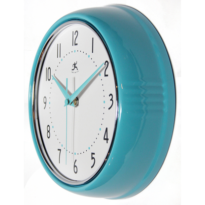 Retro Round Turquoise Indoor Wall Clock