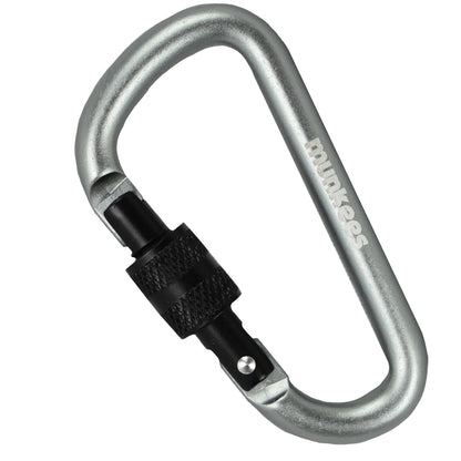 D Shaped Carabiner with Screw Lock