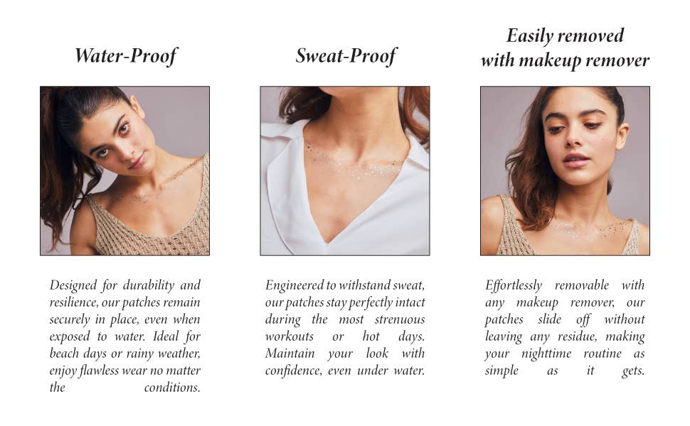 Silver Decolletage Glitter Makeup Patches