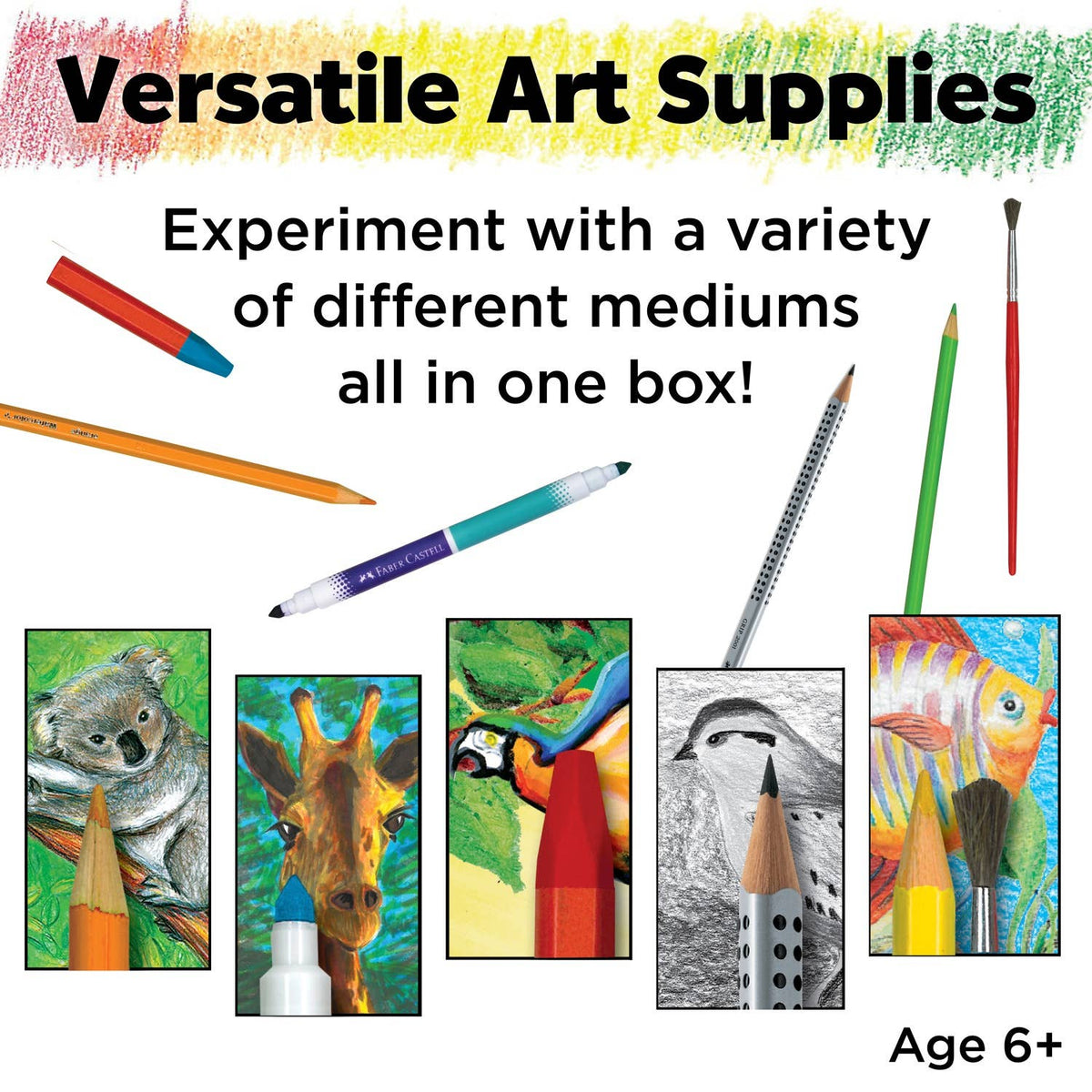 64- Piece Young Artist Essentials Art Set Gift Set for Kids