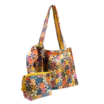 Calico Quilted Tote
