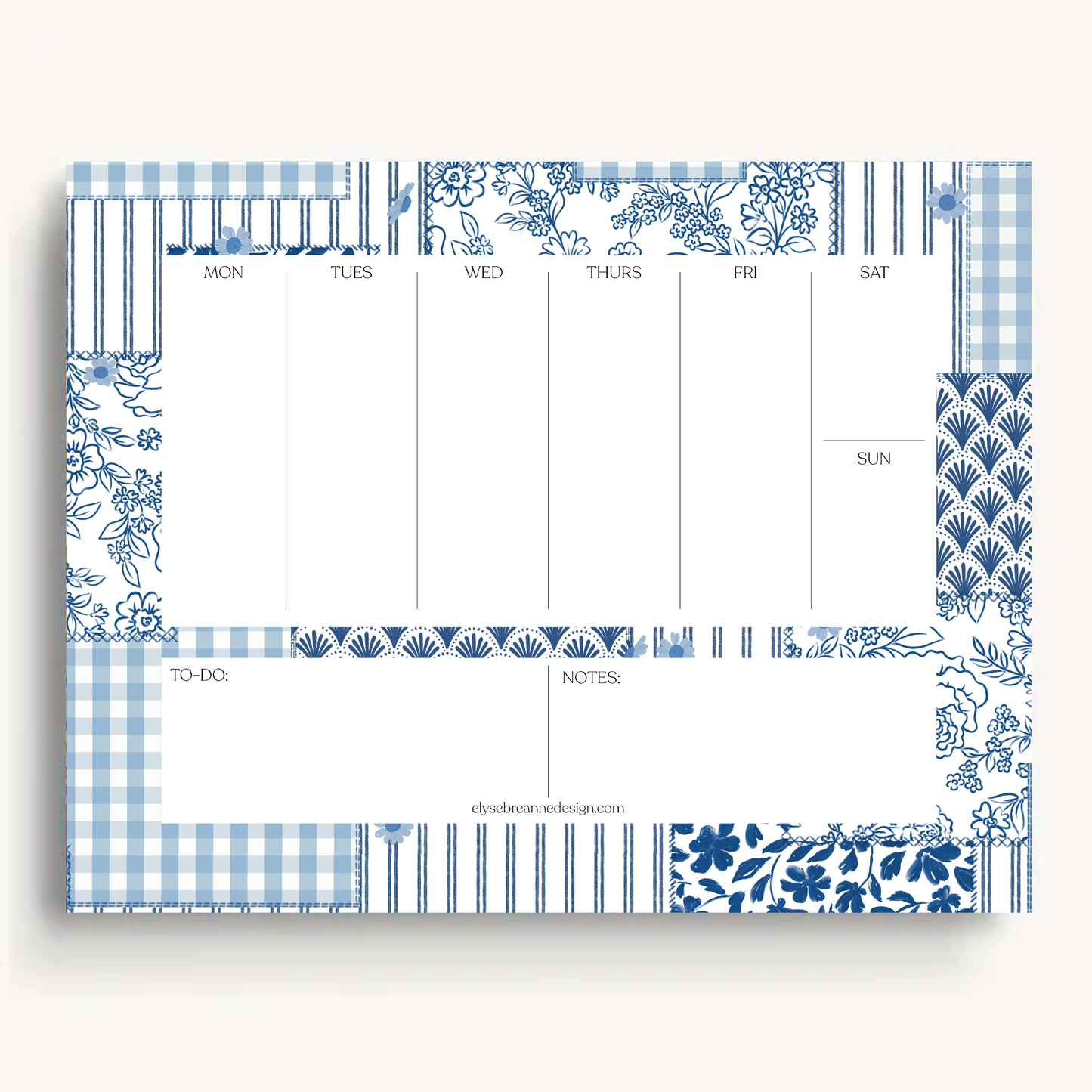 Floral Weekly Planner Notepad