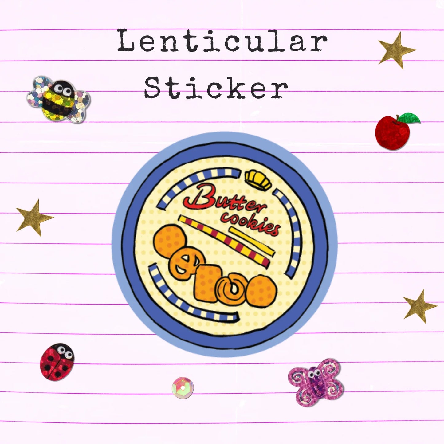 Cookie Tin Lenticular Sticker