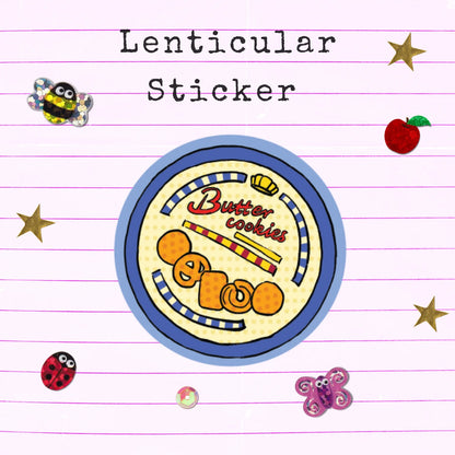 Cookie Tin Lenticular Sticker