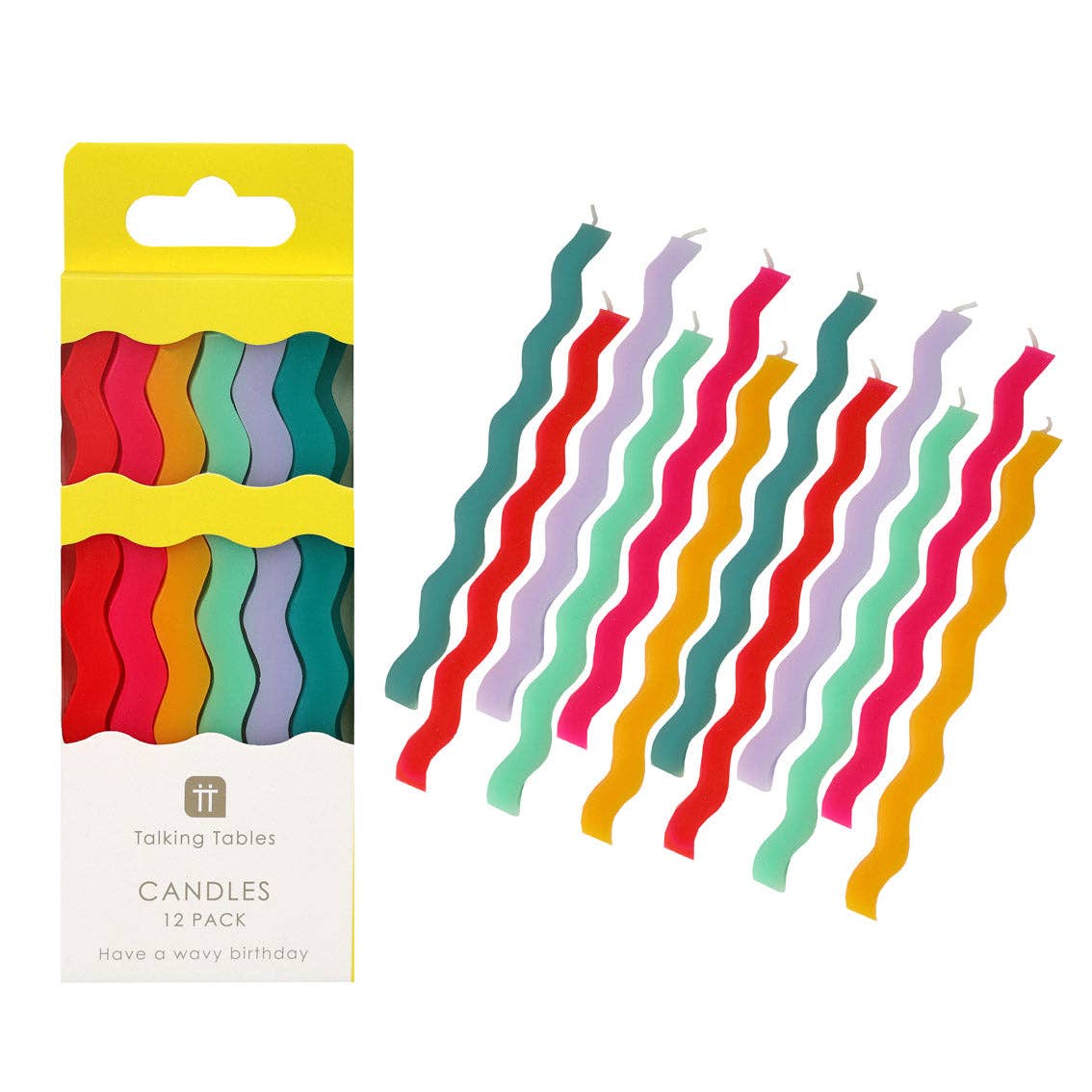 Wavy Tall Birthday Candle - 12 Pack