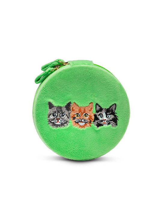 Velvet Jewelry Zip Case / Organizer - Kitten Caboodle