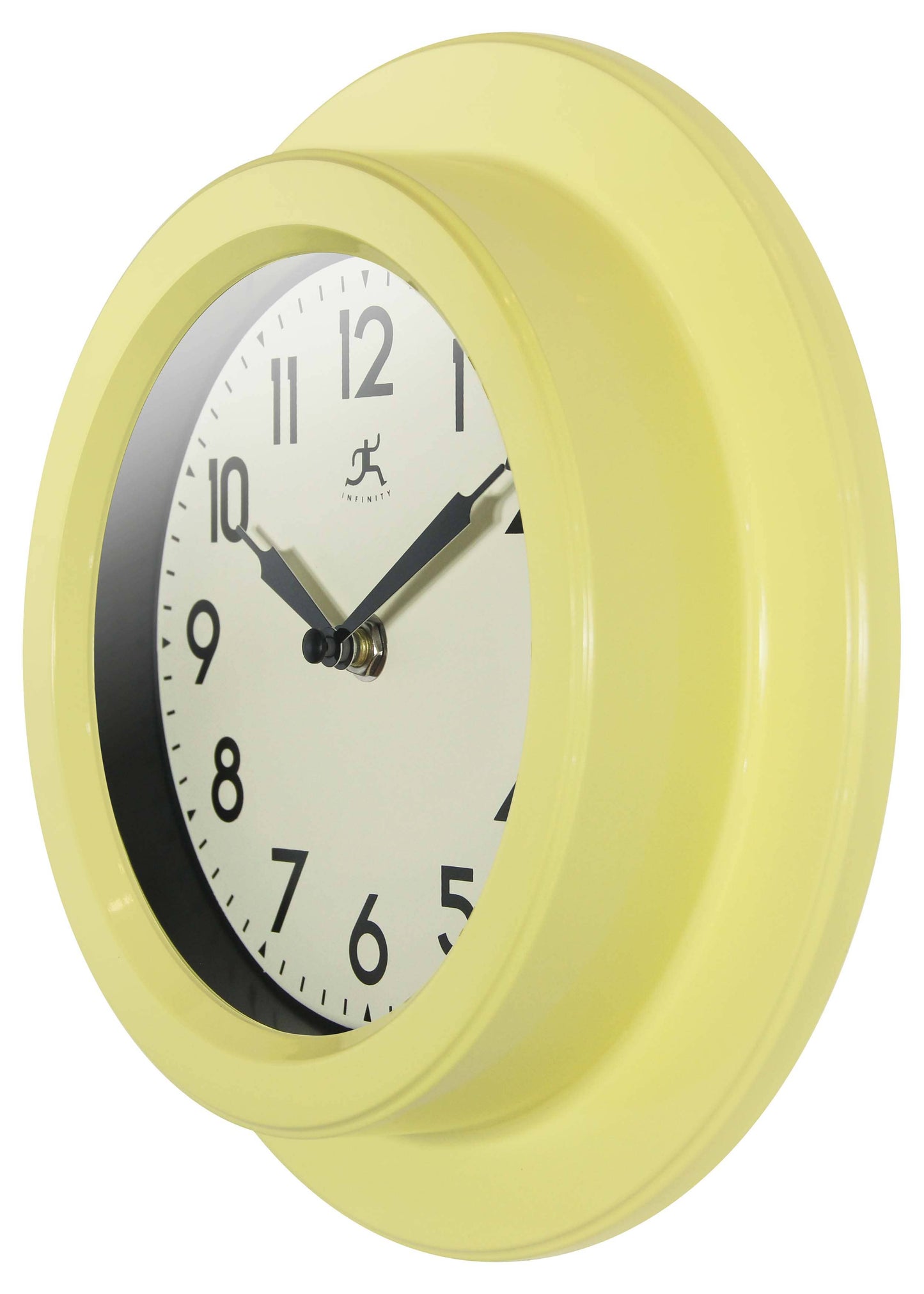 Midcentury/Modern Round Yellow Indoor Wall Clock 9.75 Inch