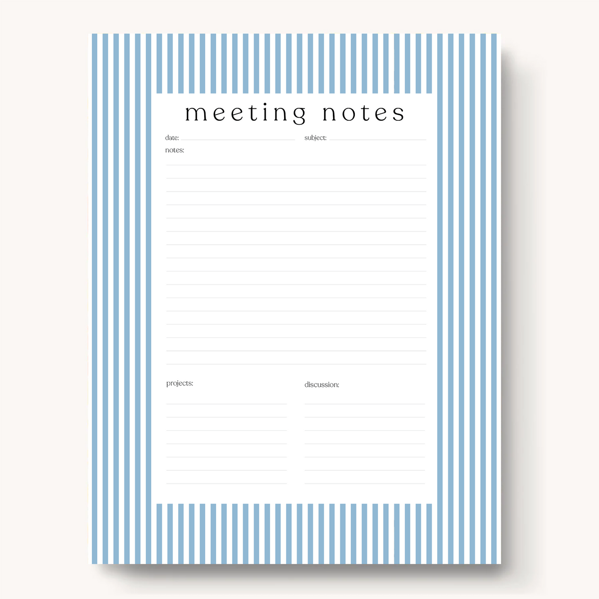 Floral Meeting Notes Notepad