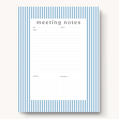 Floral Meeting Notes Notepad