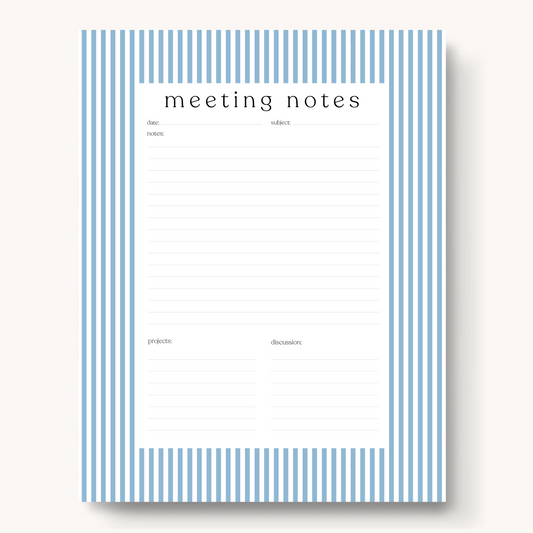 Floral Meeting Notes Notepad