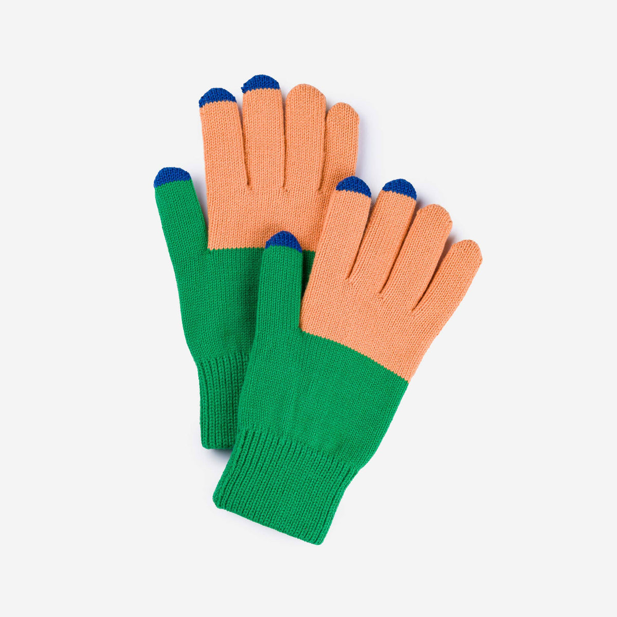 Colorblock Knit Touchscreen Gloves