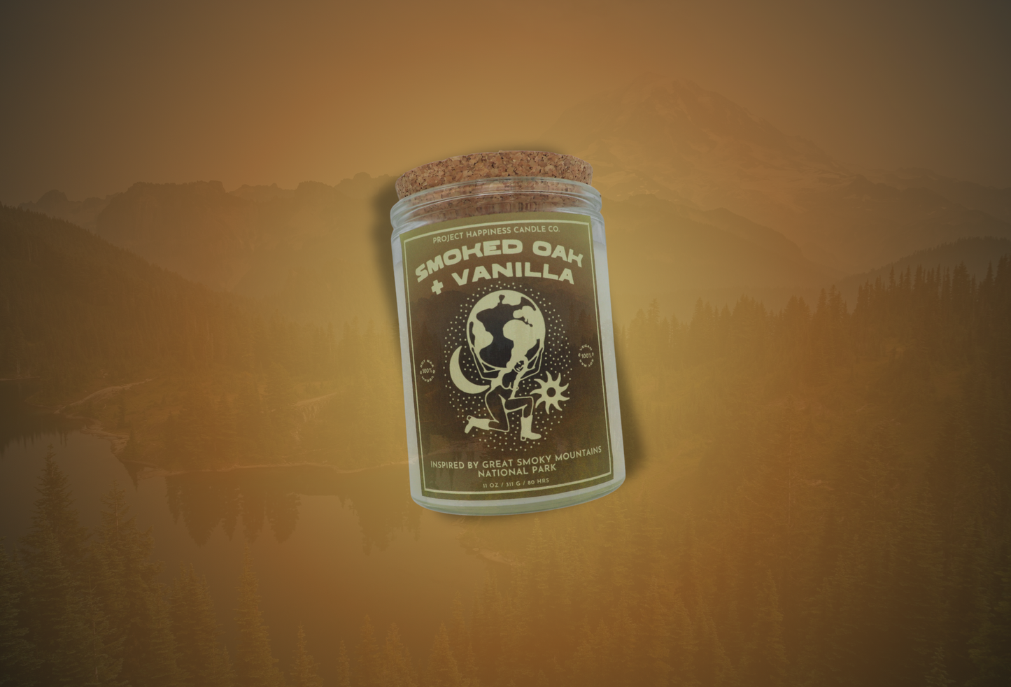 Smoked Oak and Vanilla Soy Candle - Great Smoky Mountain 11oz