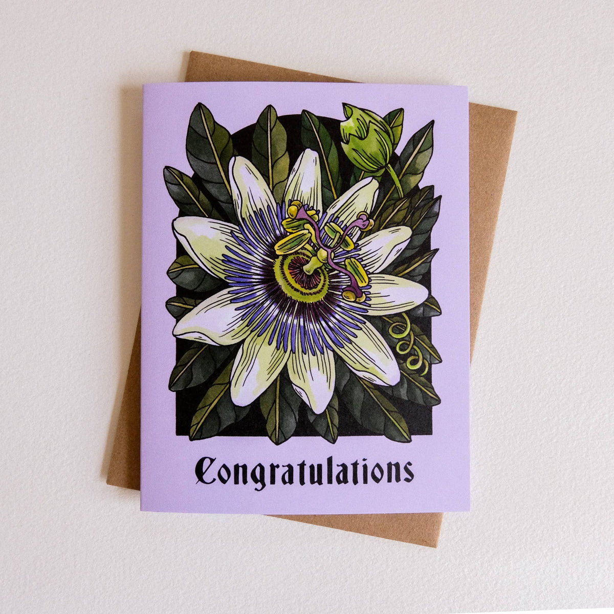 Congratulations Passion Flower Card