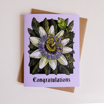 Congratulations Passion Flower Card