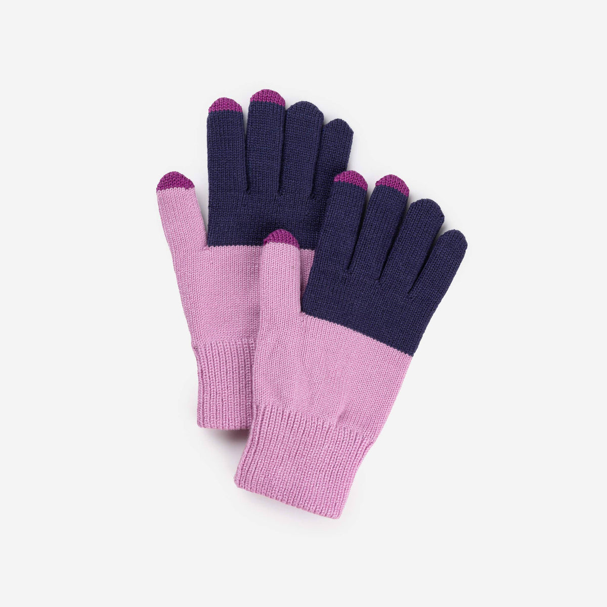 Colorblock Knit Touchscreen Gloves