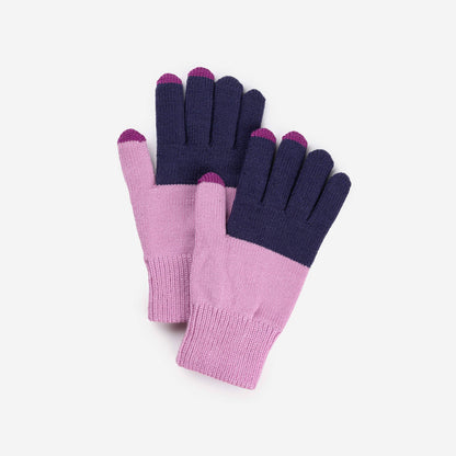 Colorblock Knit Touchscreen Gloves