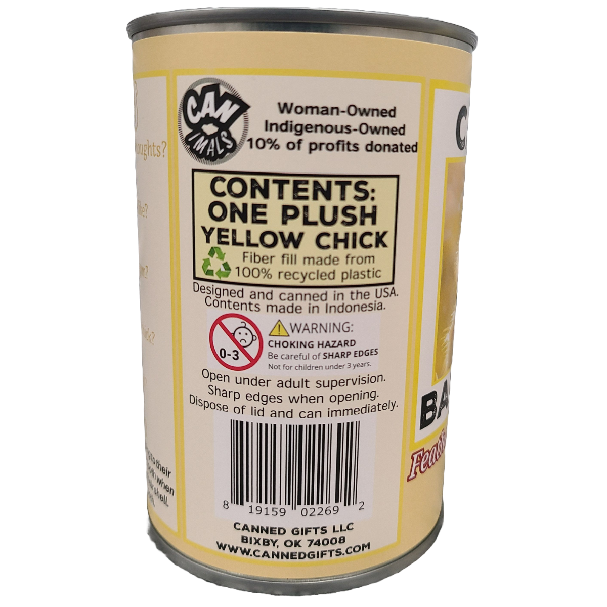 Canned Baby Chick | Easter Gift | Plush in Can w/Jokes