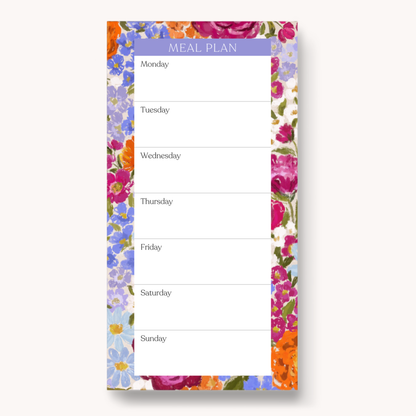 Floral Magnetic Meal Plan Notepad
