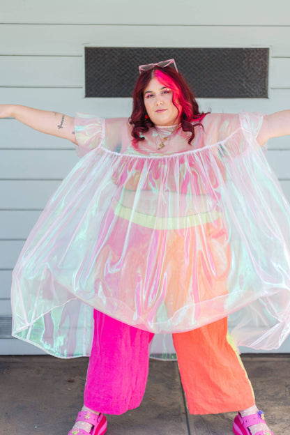 Size Inclusive Plus Size Ruffle Maxi Dress Sheer Pink