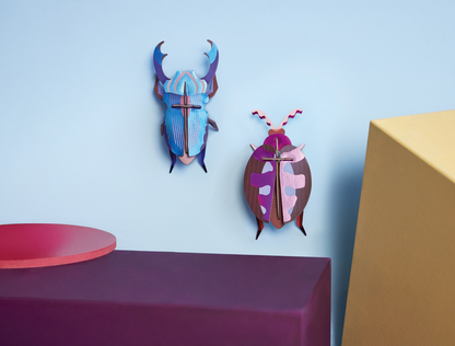 3D Wall Art - Radiant Beetle - Azure Stag Beetle