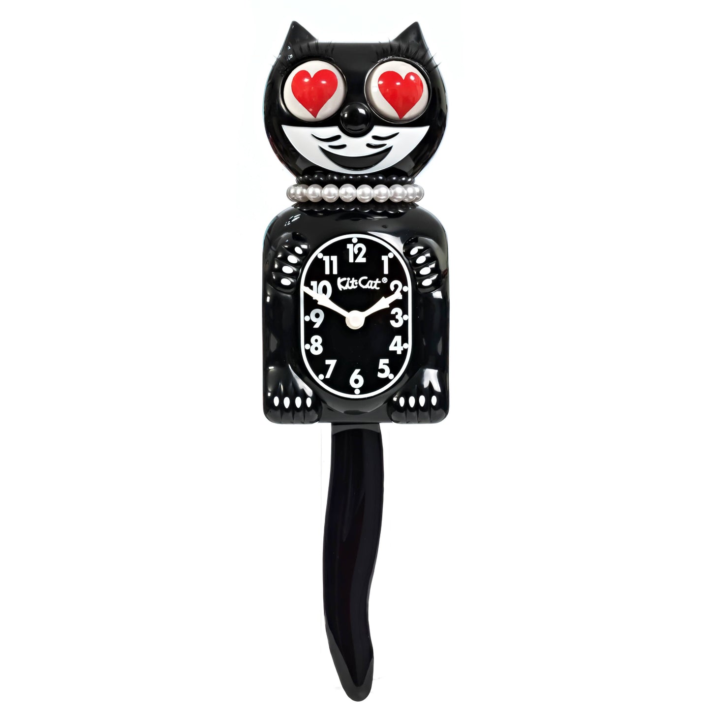 Classic Black Lady Kit-Cat Klock - Heart Eyes