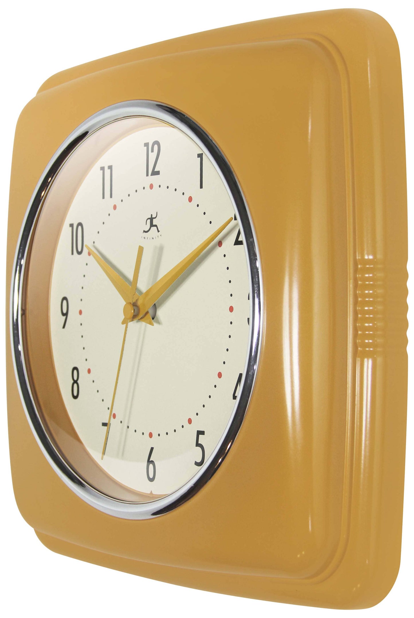 Retro Square Saffron Indoor Wall Clock 9.25 Inch