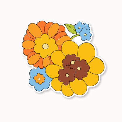 Retro Petal Bouquet Sticker