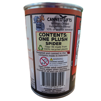 Canned Halloween Spider | Stuffed Plush | Funny Jokes in Can