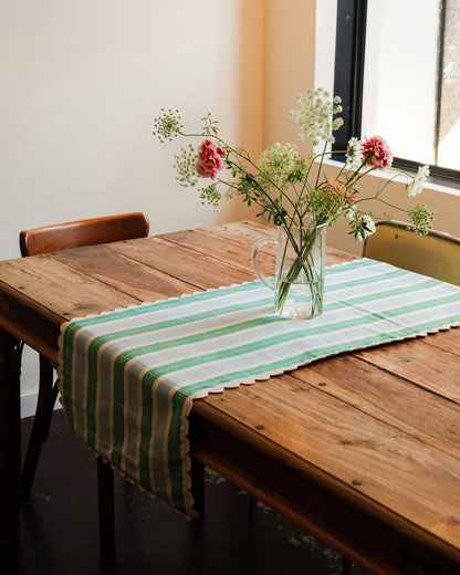 Biscuit Table Runner - Green / Blue