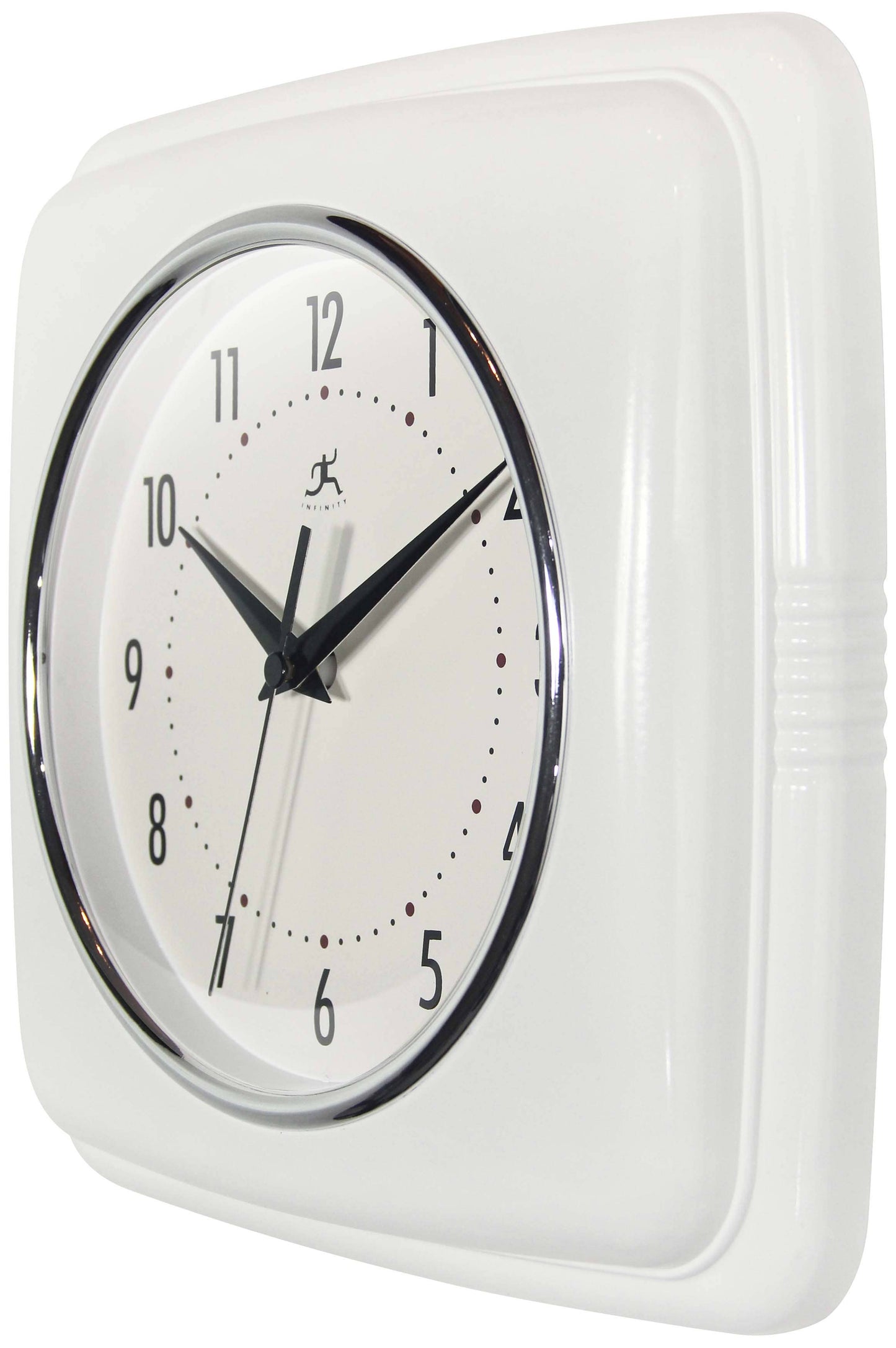 Retro Square White Indoor Wall Clock 9.25 Inch