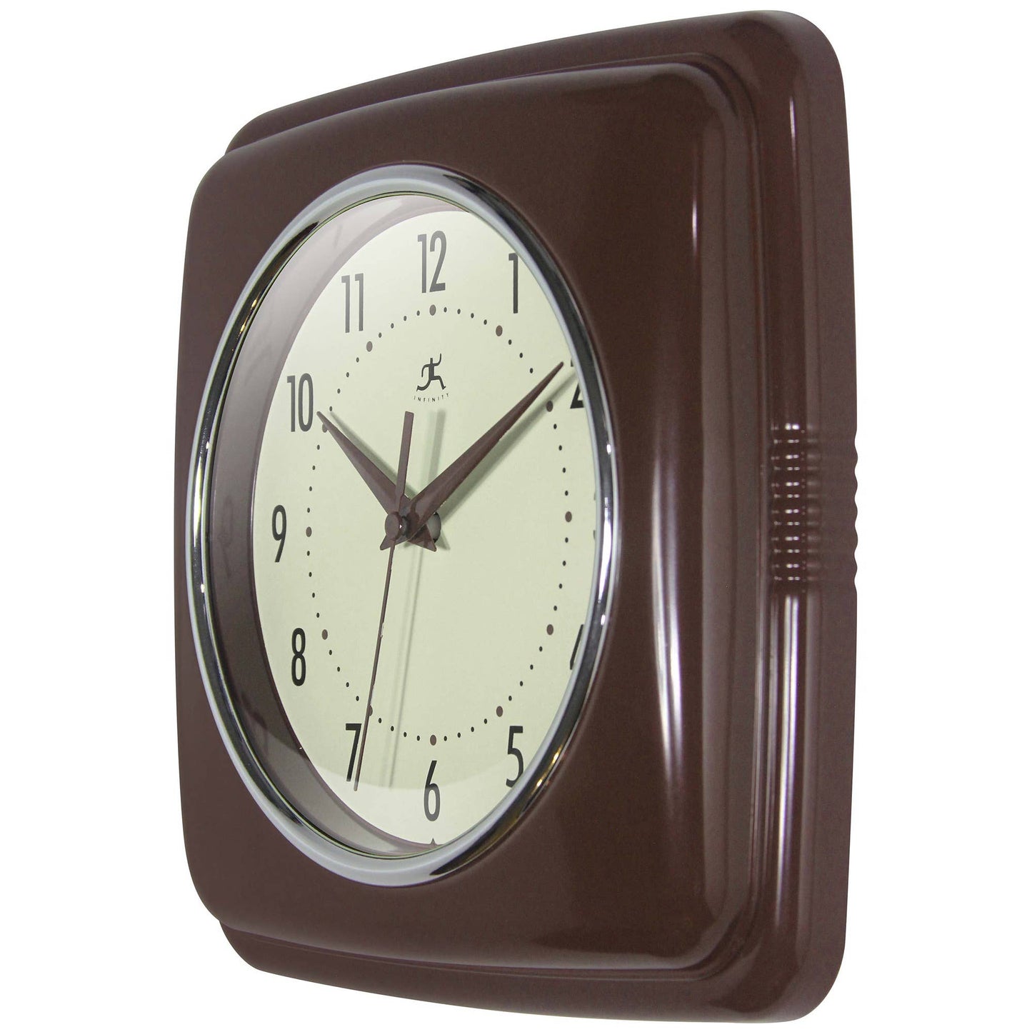 Retro Square Mahogany Indoor Wall Clock 9.25 Inch