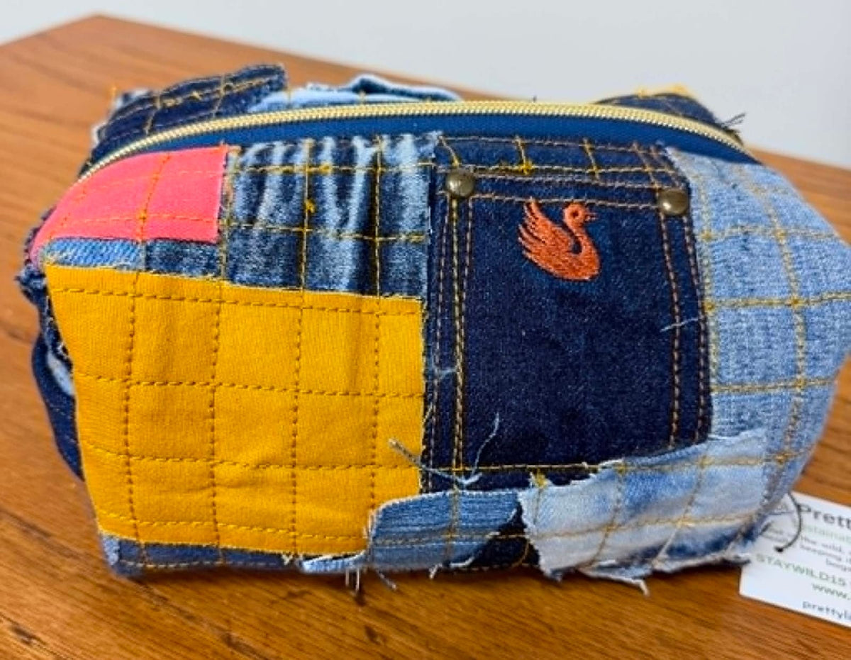 Patchwork Denim Dopp Kit