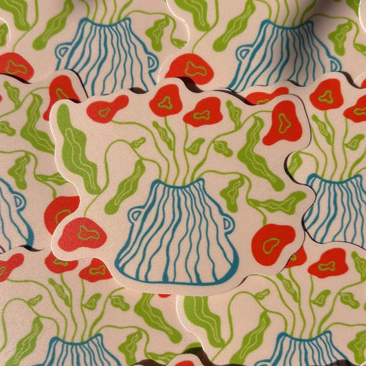 Dancing Poppies Sticker
