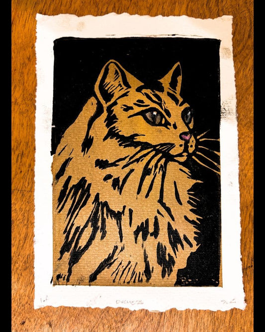 Miss Duchess Linocut Original