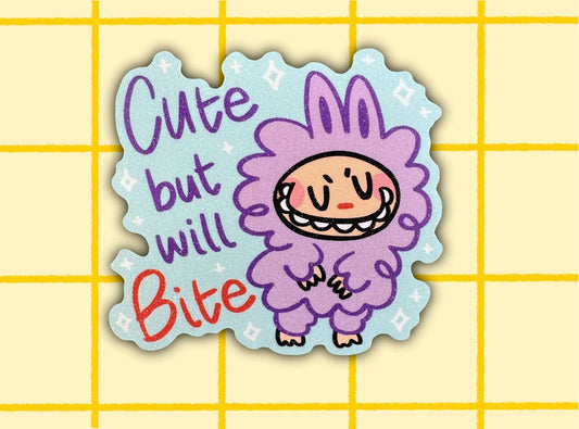 Cute But Will Bite Sticker