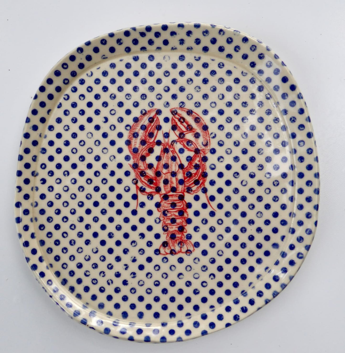 Polka Dot Lobster Plate
