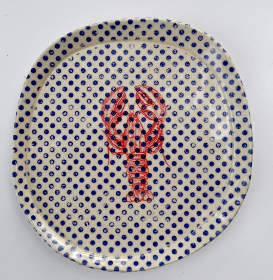 Polka Dot Lobster Plate