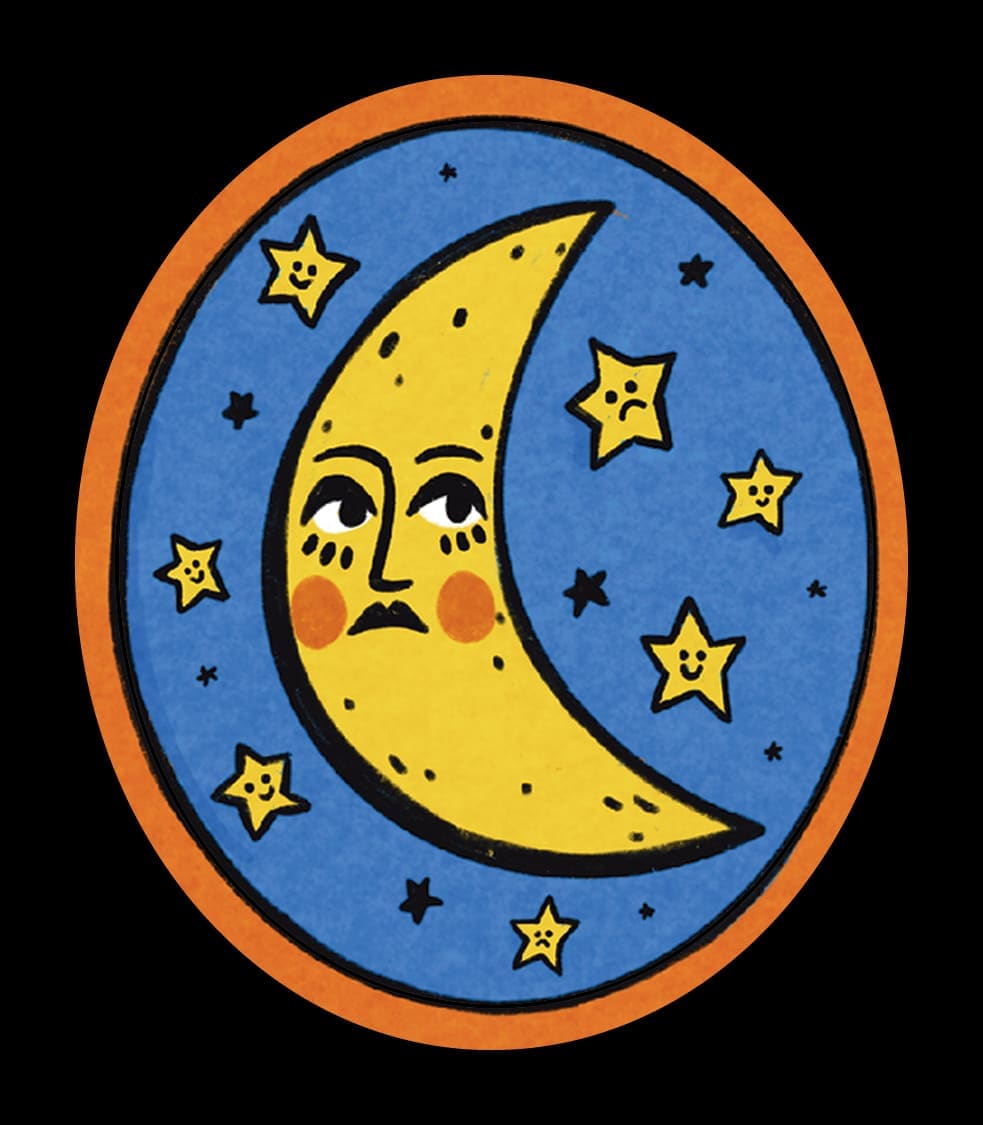 Sad Moon Sticker
