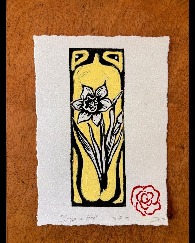Daffodil Linocut Original