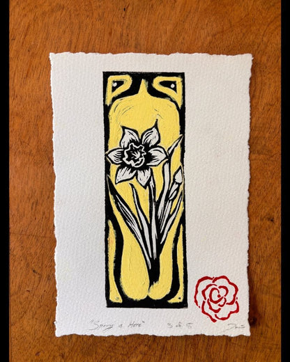 Daffodil Linocut Original