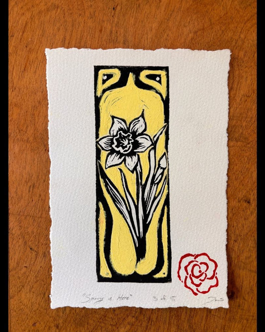 Daffodil Linocut Original