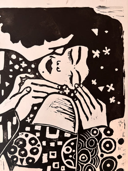 Bésame Linocut Print